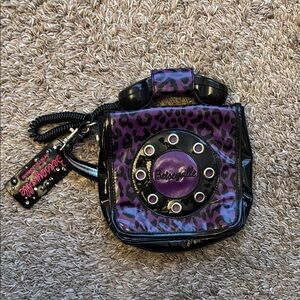 Purple Animal Print Betsey Johnson Phone Bag